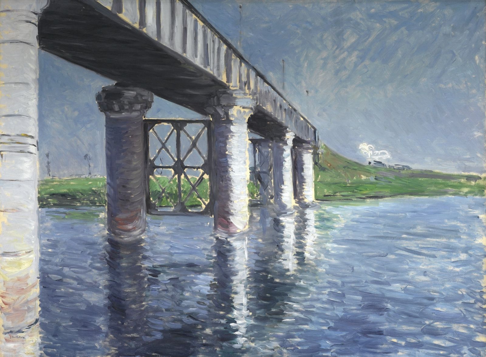 Гюстав Кайботт - Сена и железнодорожный мост в Аржантей